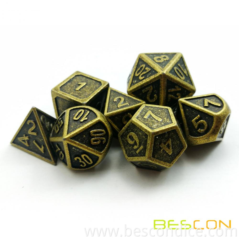 Brass Metallic Rpg Role Playing Game Dice